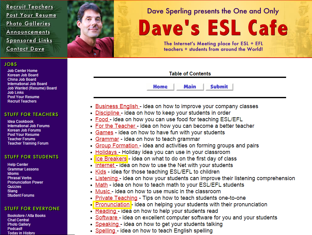 eslcafe.com: Web học Tiếng Anh miễn phí cho người mất gốc trực tuyến